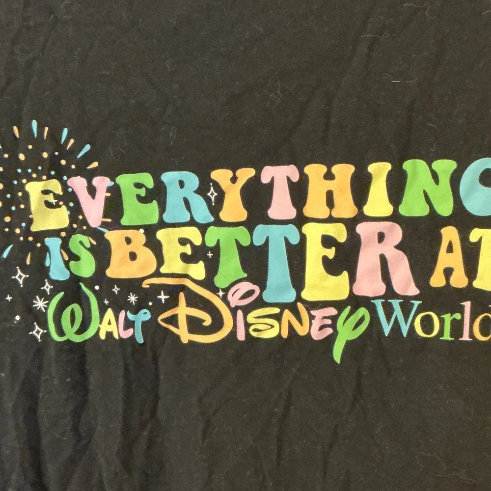Disney Black T-Shirt with White Castle Print - Picture 3 of 4
